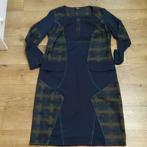 Nexx geometric button detail midi bodycon dress 46/L